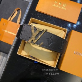 Lv Embossed Monogram Calf Leather Gold Letter Buckle 40mm Belts 