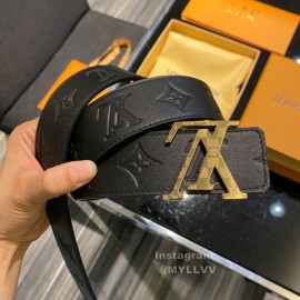 Lv Embossed Monogram Calf Leather Gold Letter Buckle 40mm Belts 