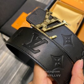 Lv Embossed Monogram Calf Leather Gold Letter Buckle 40mm Belts 