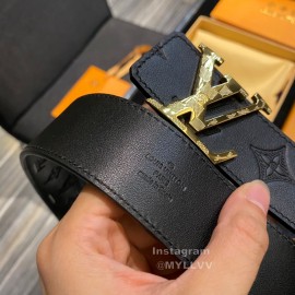 Lv Embossed Monogram Calf Leather Gold Letter Buckle 40mm Belts 