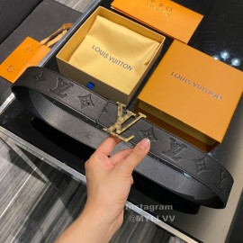 Lv Embossed Monogram Calf Leather Gold Letter Buckle 40mm Belts 