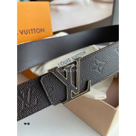 Lv New Embossed Monogram Calf Leather Letter Buckle 40mm Belts 