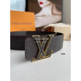 Lv New Embossed Monogram Calf Leather Letter Buckle 40mm Belts 
