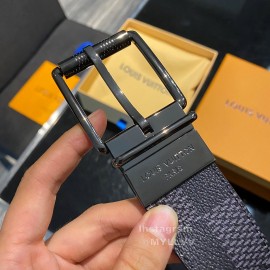 Lv Damier Canvas Calf Leather Gun Color Pin Buckle 40mm Belts 