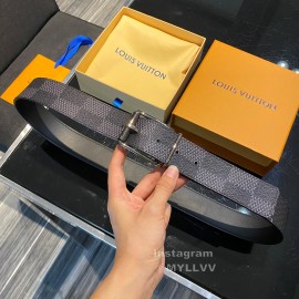 Lv Damier Canvas Calf Leather Gun Color Pin Buckle 40mm Belts 