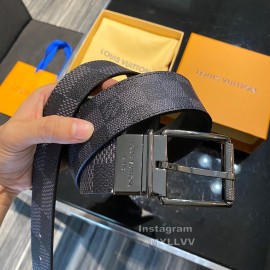 Lv Damier Canvas Calf Leather Gun Color Pin Buckle 40mm Belts 