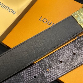 Lv Damier Canvas Calf Leather Gold Pin Buckle 40mm Belts 