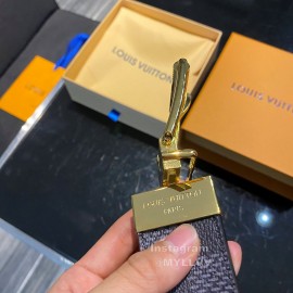 Lv Damier Canvas Calf Leather Gold Pin Buckle 40mm Belts 