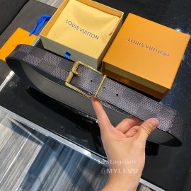Lv Damier Canvas Calf Leather Gold Pin Buckle 40mm Belts 