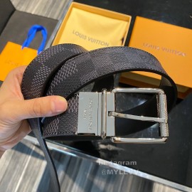 Lv Damier Canvas Calf Leather Silver Pin Buckle 40mm Belts 