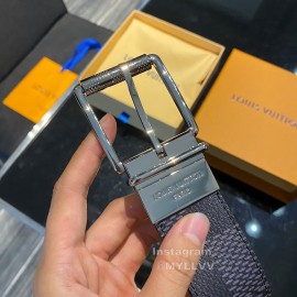 Lv Damier Canvas Calf Leather Silver Pin Buckle 40mm Belts 