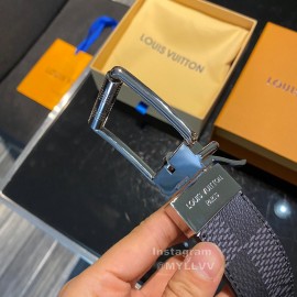 Lv Damier Canvas Calf Leather Silver Pin Buckle 40mm Belts 