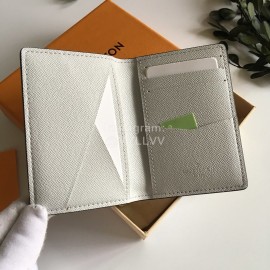 Louis Vuitton Multiple Classic Old Flower Badge Vertical Short Wallets White M67817