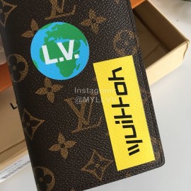 Louis Vuitton Brazza Silk Screen Long Wallets Brown M67823