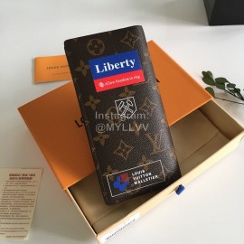 Louis Vuitton Brazza Silk Screen Long Wallets Brown M67823