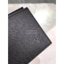 Louis Vuitton Coin Leather Cross Pattern Long Card Cases Black M62914