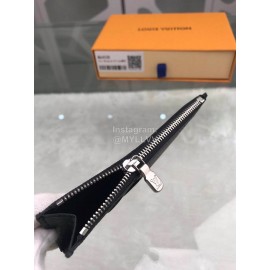 Louis Vuitton Coin Leather Classic Old Flower Long Card Cases Black M64038