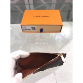 Louis Vuitton Coin Leather Classic Old Flowers Long Card Cases Brown N64038