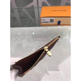 Louis Vuitton Coin Leather Classic Old Flowers Long Card Cases Brown N64038