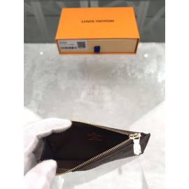 Louis Vuitton Coin Leather Checkerboard Long Card Cases Brown N64038