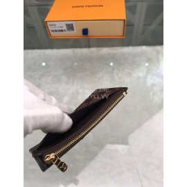 Louis Vuitton Coin Leather Checkerboard Long Card Cases Brown N64038