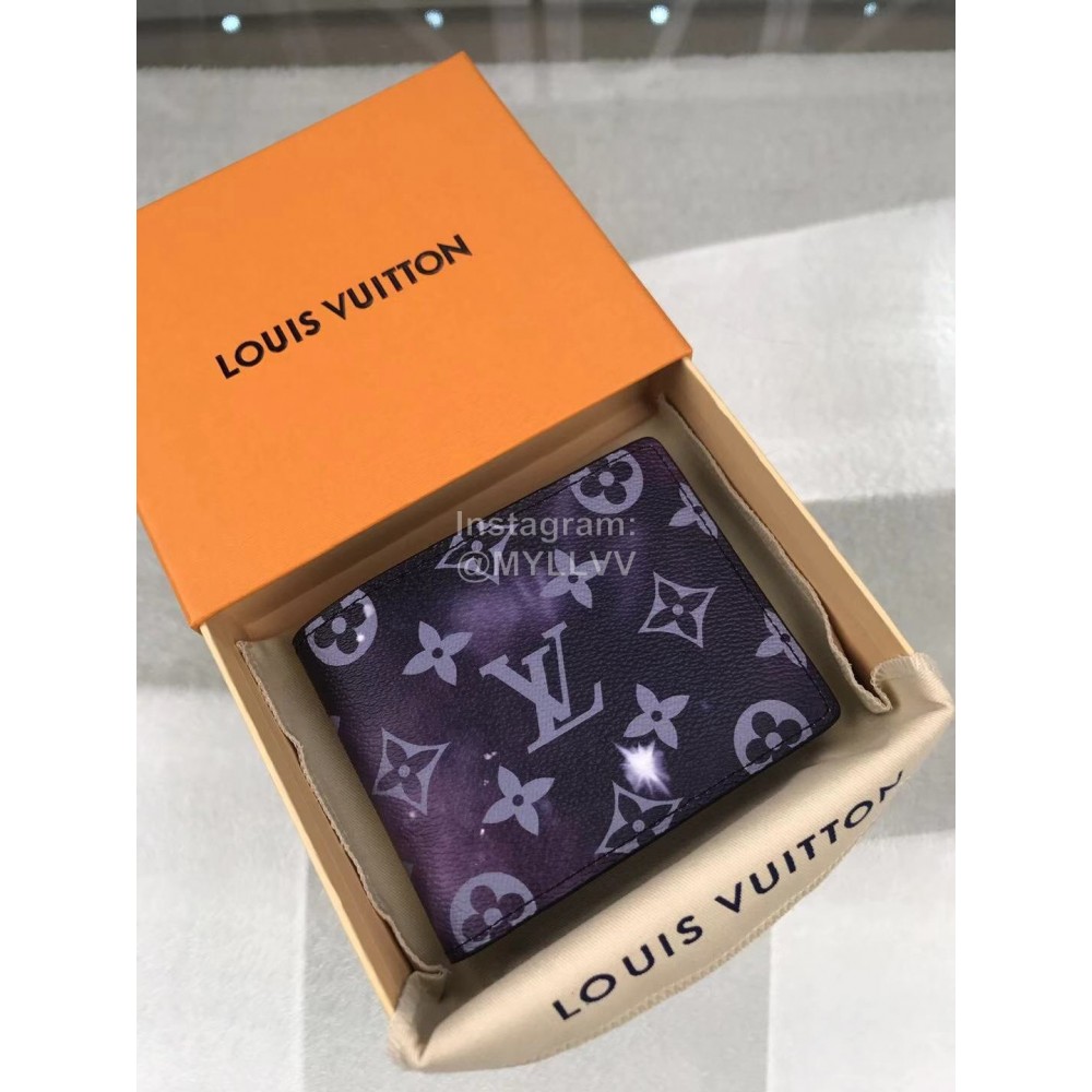 Louis Vuitton Poltofoyu Multiple Starry Sky Silkscreen Short Wallets M67429