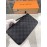 Louis Vuitton Large Capacity Plaid Canvas Zipper Around Long Wallets Black N41503