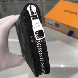 Louis Vuitton Classic Checkerboard Digital Style Zipper Around Long Wallets Gray N60170