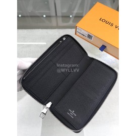 Louis Vuitton Classic Checkerboard Digital Style Zipper Around Long Wallets Gray N60170