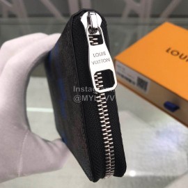 Louis Vuitton Classic Checkerboard Digital Style Zipper Around Long Wallets Blue N60170