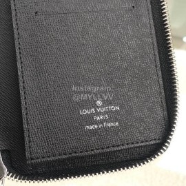 Louis Vuitton Classic Checkerboard Digital Style Zipper Around Long Wallets Blue N60170