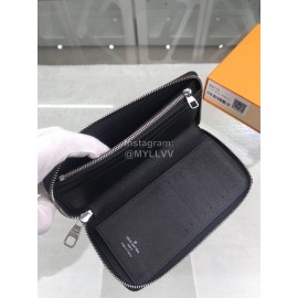 Louis Vuitton Classic Checkerboard Digital Style Zipper Around Long Wallets Blue N60170