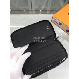 Louis Vuitton Classic Checkerboard Digital Style Zipper Around Long Wallets Blue N60170