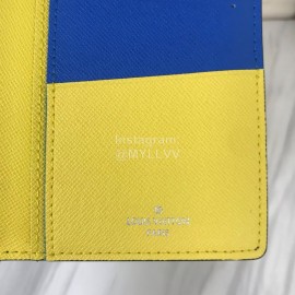 Louis Vuitton Brazza Vertical Grain Leather Fluorescent Color Lining Long Wallets Black M67903