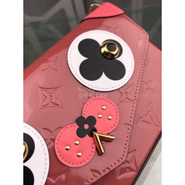 Louis Vuitton Leather Cute Dog Pattern Chain Bag Accessory Wallet Pink M62767