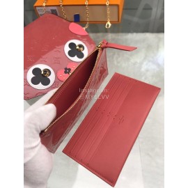 Louis Vuitton Leather Cute Dog Pattern Chain Bag Accessory Wallet Pink M62767