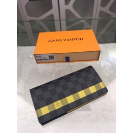Louis Vuitton Brazza Check Yellow Lining Long Wallets N60089