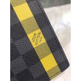 Louis Vuitton Brazza Check Yellow Lining Long Wallets N60089