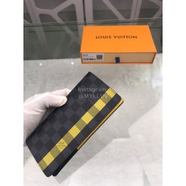 Louis Vuitton Brazza Check Yellow Lining Long Wallets N60089