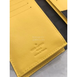 Louis Vuitton Brazza Check Yellow Lining Long Wallets N60089