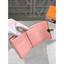 Louis Vuitton Patent Leather Suitcase Lock Buckle Short Wallets Pink M61911