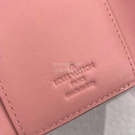 Louis Vuitton Patent Leather Suitcase Lock Buckle Short Wallets Pink M61911