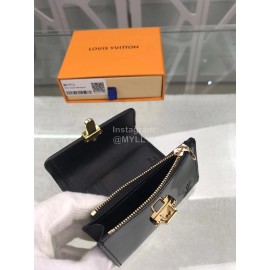 Louis Vuitton Patent Leather Suitcase Lock Buckle Short Wallets Black M61912