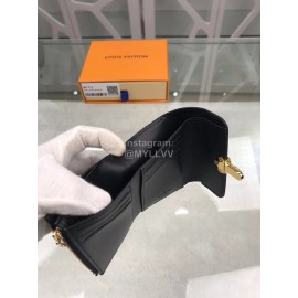 Louis Vuitton Patent Leather Suitcase Lock Buckle Short Wallets Black M61912