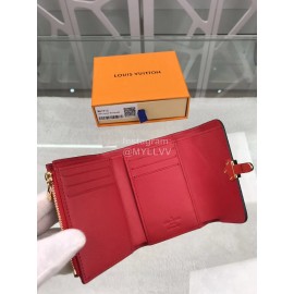 Louis Vuitton Patent Leather Suitcase Lock Buckle Short Wallets Red M61912