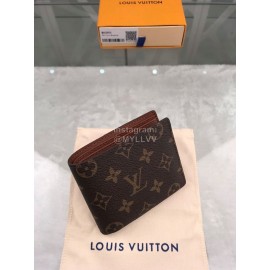 Louis Vuitton Classic Old Flower Brown Lining Short Wallets M60895