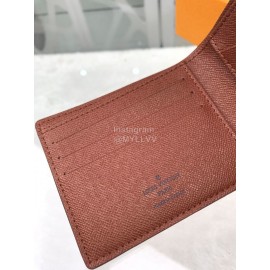 Louis Vuitton Classic Old Flower Brown Lining Short Wallets M60895