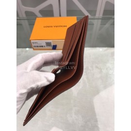 Louis Vuitton Classic Old Flower Brown Lining Short Wallets M60895