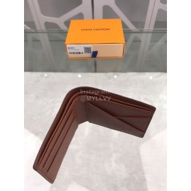 Louis Vuitton Classic Old Flower Brown Lining Short Wallets M60895