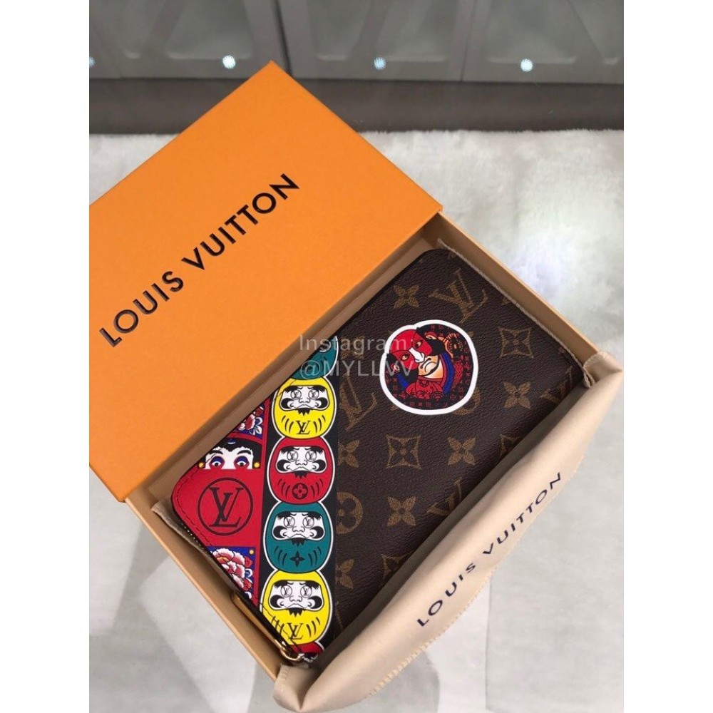 Louis Vuitton Kabuki Sticker Elements Drama Style Zipper Around Long Wallets M67249